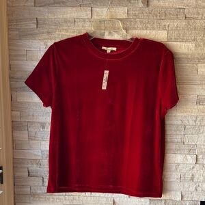 Madewell Classic Red Velvet Tee- NWT